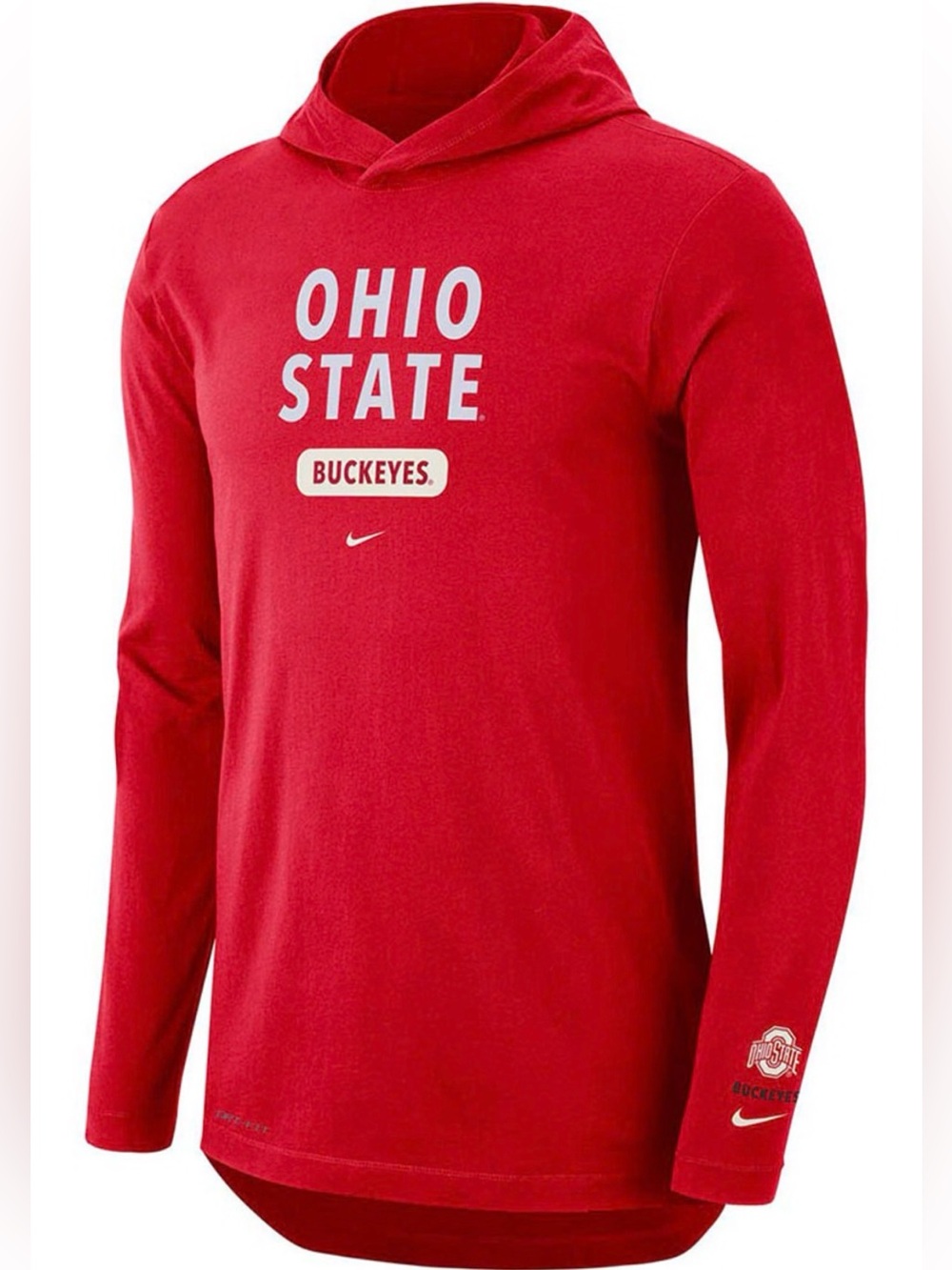 Nike Ohio State Buckeyes NCAA Football Red Dri Fit Hoodie Sweatshirt Mens 3XL